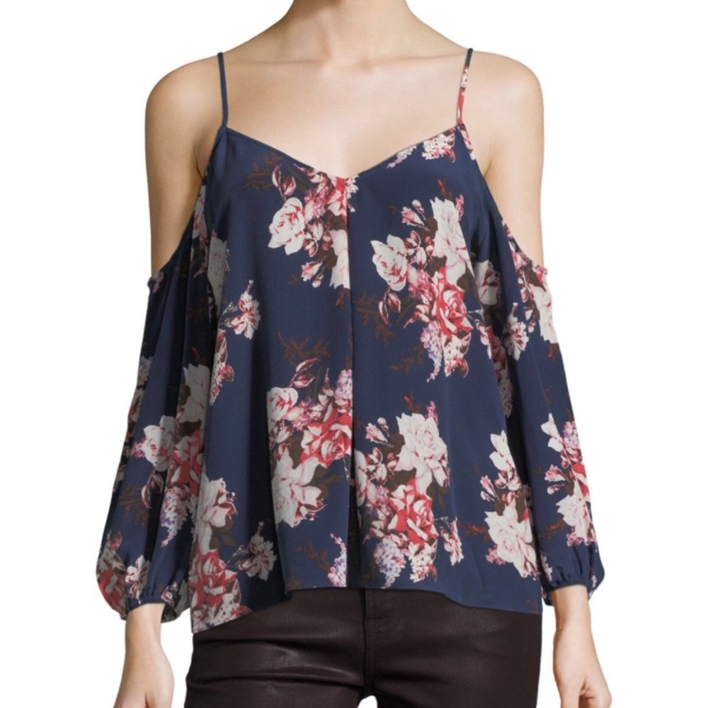 NWT Joie Floral Print Cold Shoulder Flowy Blouse